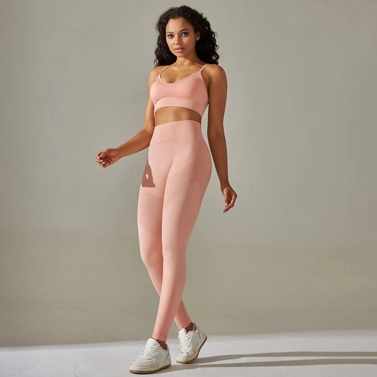 Seamless Yoga Set – Camisole Bra & High Waist Hip-Lift Leggings