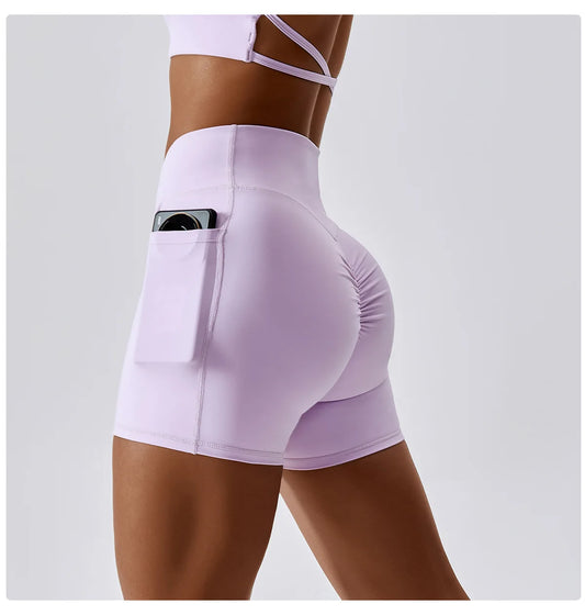 Crossover Waist Booty Shorts