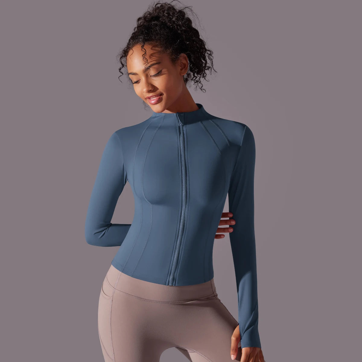 Women’s Full-Zip Yoga Jacket – Long Sleeve