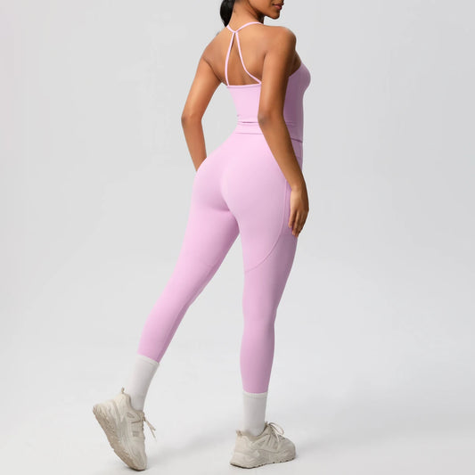 2-Piece Workout Set – Sports Bra & Pocketed Leggings